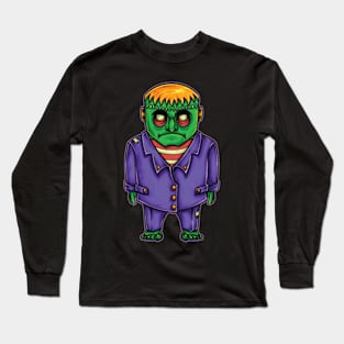 Horror Halloween Frankenstein Monster Creepy Hallows Long Sleeve T-Shirt